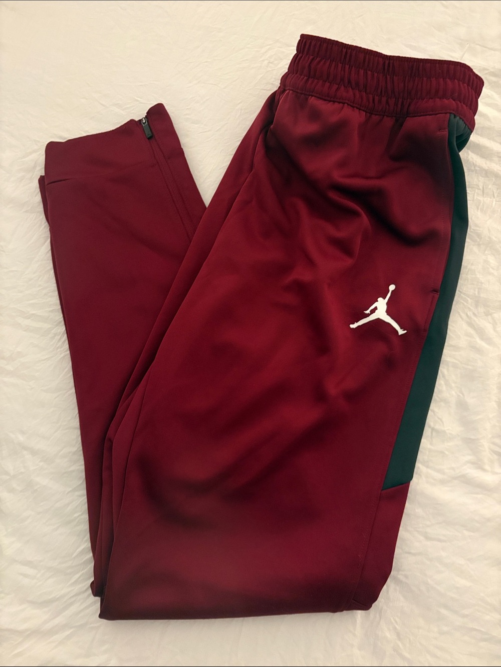Jordan Men’s Tall Maroon Joggers with White Jumpman & Grey Panel